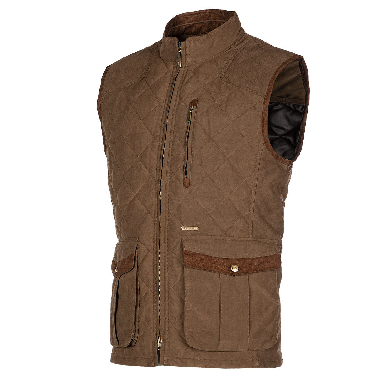 Baleno Thames Mens Stylish Quilted Bodywarmer #colour_earth-brown