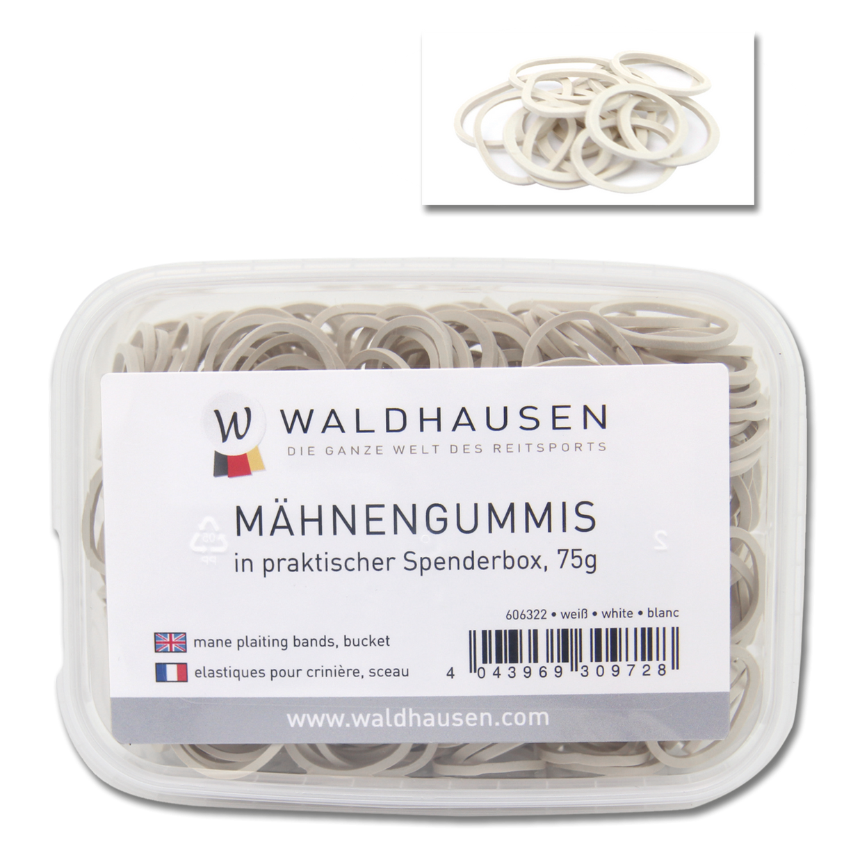 Waldhausen Rubber Plaiting Bands with Box #colour_white