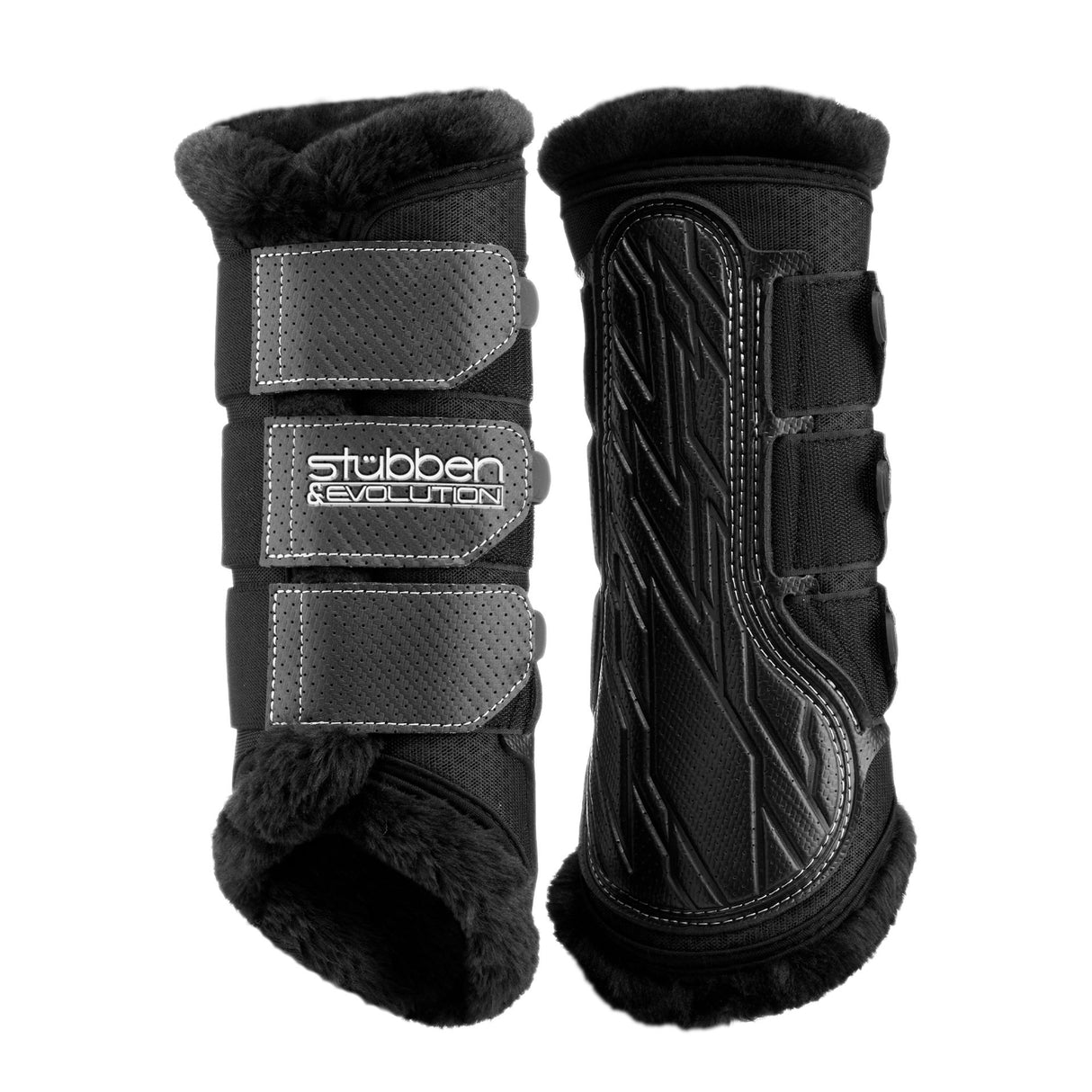 Stubben Airflow Fleece Lined Brushing Boots #colour_black