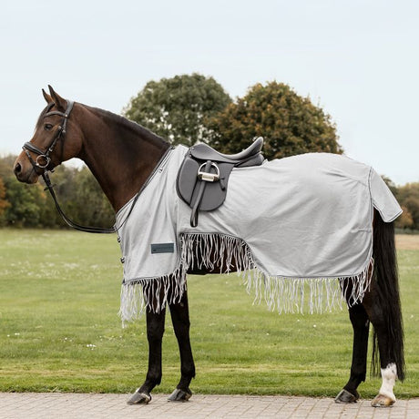 Waldhausen Protect Fly Sheet With Saddle Cut And Fringes #colour_silver-grey