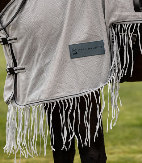Waldhausen Protect Fly Sheet With Saddle Cut And Fringes #colour_silver-grey