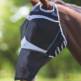 Shires FlyGuard Pro Fine Mesh Fly Mask With Ear Hole & Nose #colour_black