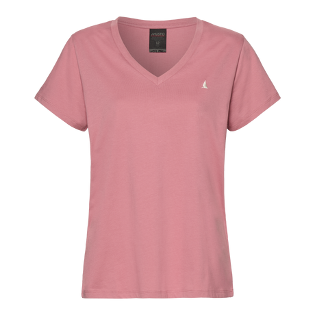 Musto Women's Original V Neck Short Sleeved T-Shirt #colour_pink-chalk