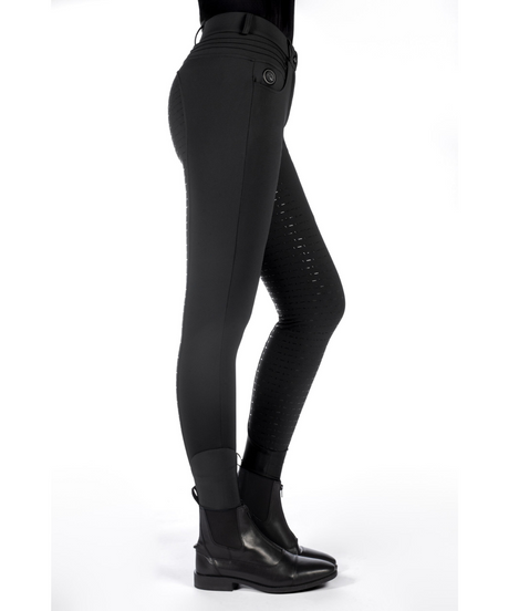 HKM Ladies Silicone Full Seat Heating Riding Breeches -Comfort- Style #colour_black