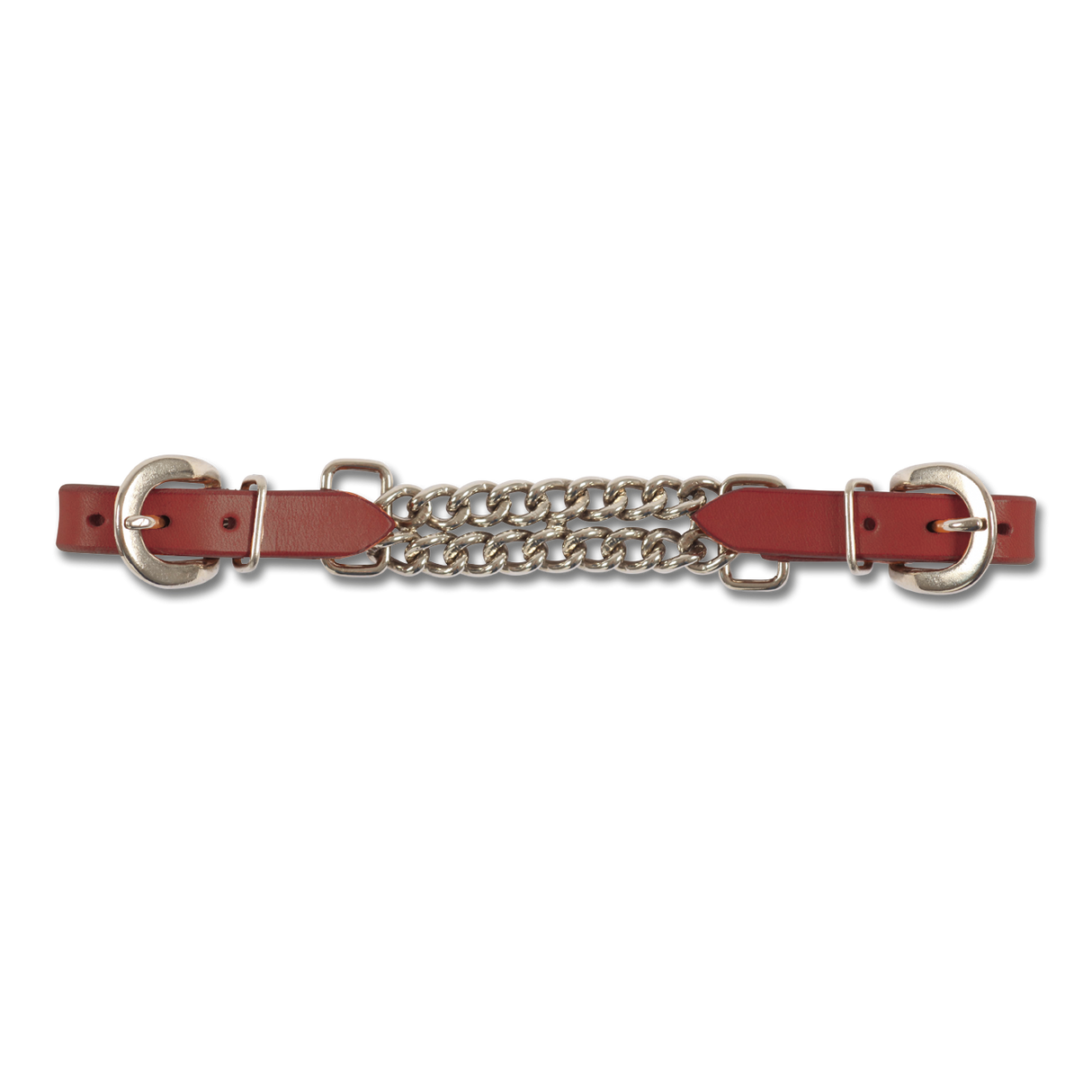 Waldhausen Western Curb Chain with Leather #colour_brown