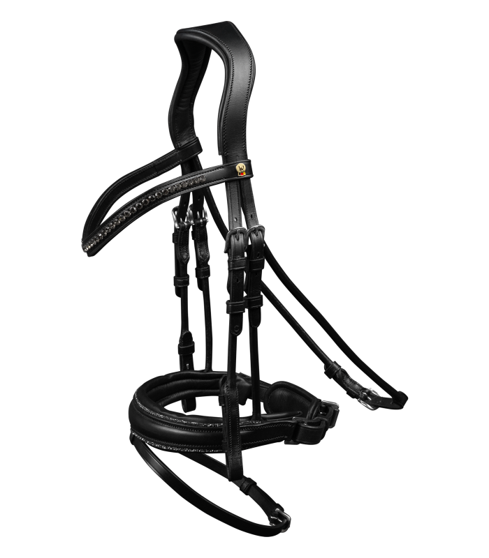 Waldhausen S-Line Snaffle Bridle Glamour #colour_black