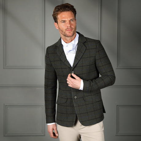 Shires Aubrion Men's Saratoga Jacket #colour_dark-green-check