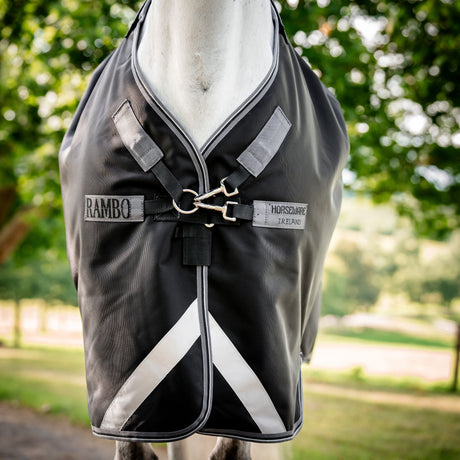 Horseware Ireland Rambo 1680D 250g Vari-Layer Turnout Rug #colour_black-thunderstorm-grey-silver