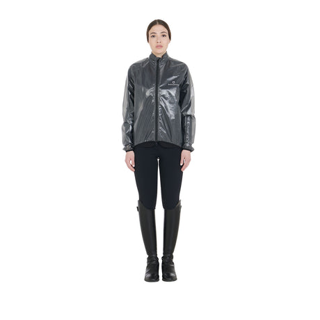 Equestro Windproof And Water-Repellent Unisex Overcoat #colour_black