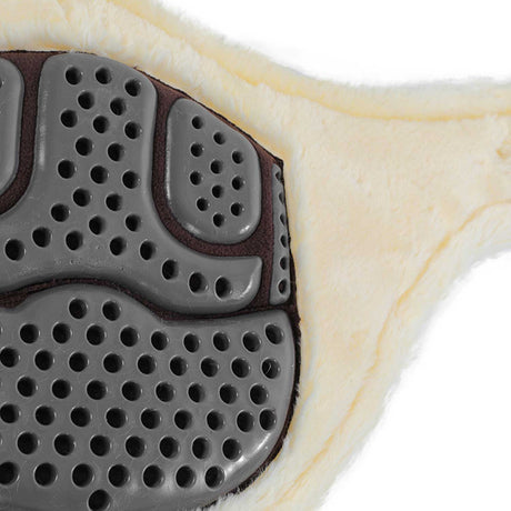 Acavallo Jumping Stud Guard Girth Classic Gel Pvc Detachable Faux Sheepskin #colour_brown