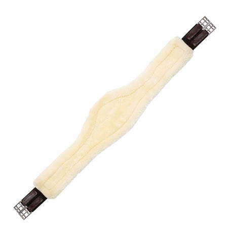 Acavallo Jumping Girth Leather & Removable Faux Sheepskin #colour_brown