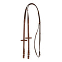 Acavallo Nylon Reins Leather Loops #colour_cognac