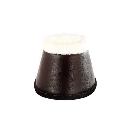 Acavallo Eco-Leather Bell Boots Faux Sheepskin & Hook-And-Loop Closure #colour_brown
