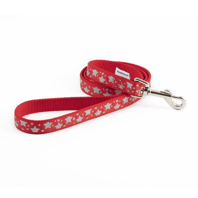 Ancol Patterned Collection Lead Reflective Stars #colour_red