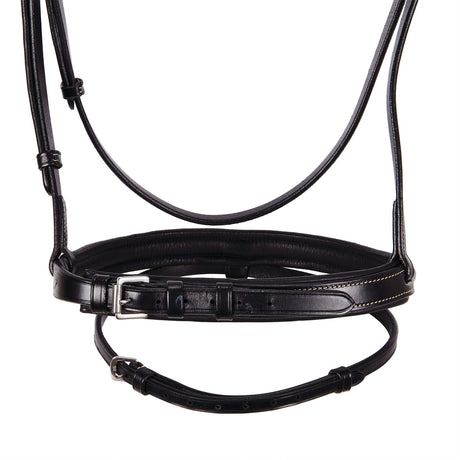 Equestro Leather English Bridle With Embroideries #colour_brown