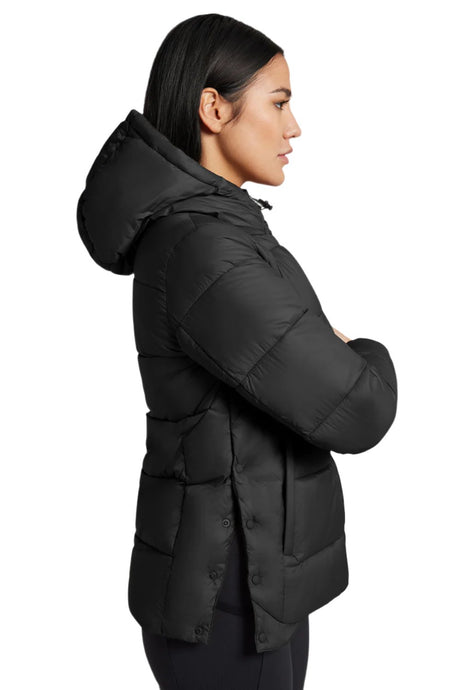 Rider's Gene Nylon Quilted Hooded Puffer Jacket #colour_black