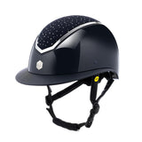 Charles Owen Kylo Crystal Gloss Wide Peak with MIPS Riding Hat #colour_navy-gloss-crystal