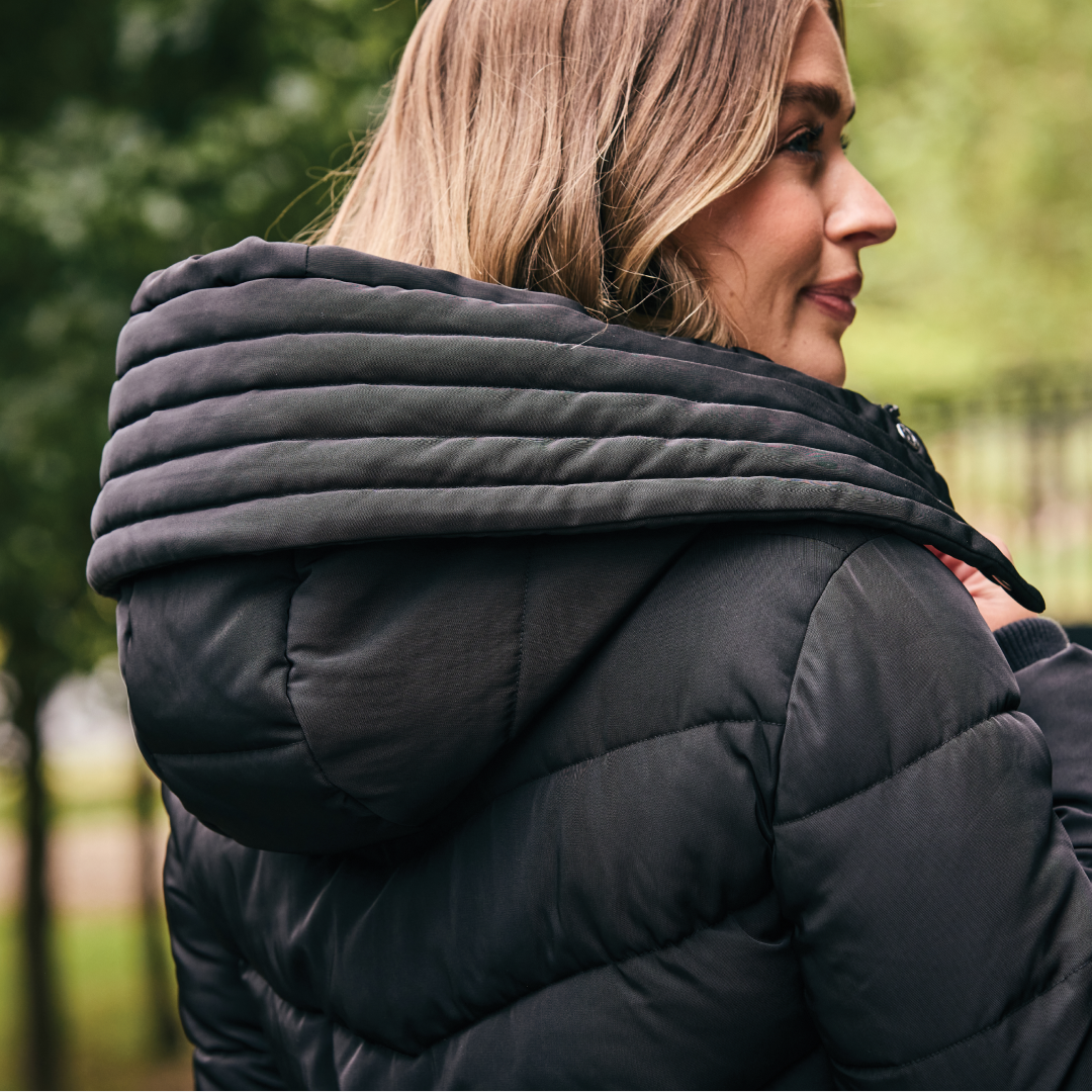 Dublin Belted Ladies Longline Puffer #colour_black