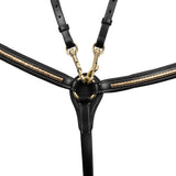 Tanned leather fork breastplate with brass clincher