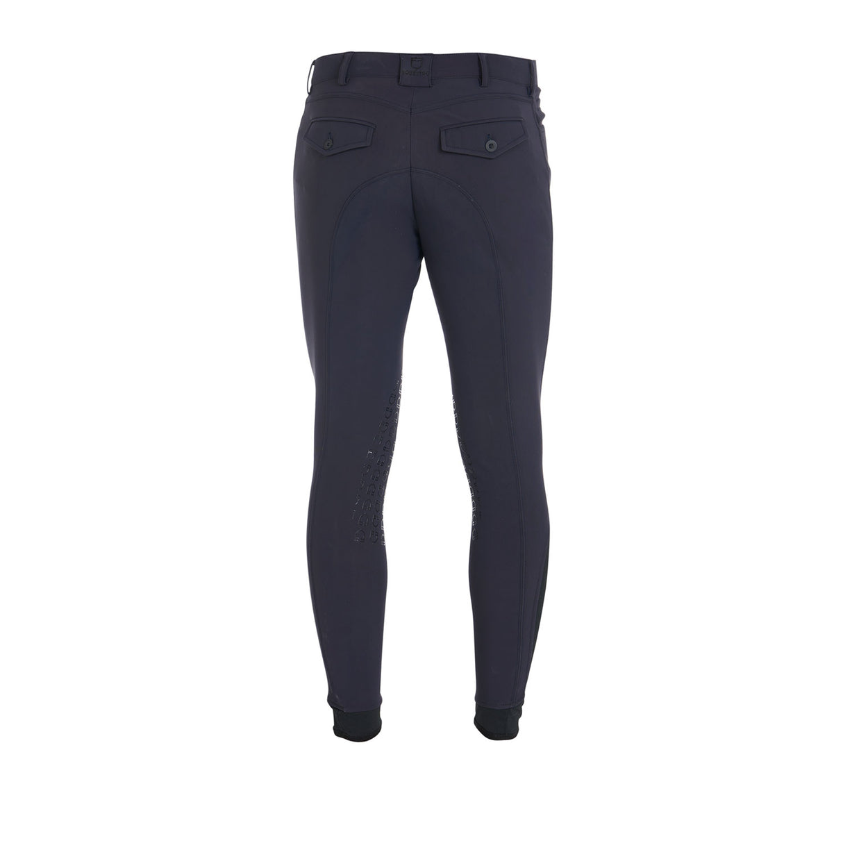 Equestro Men's Slim Fit Grip Breeches With Logo #colour_blue