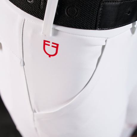 Equestro Equestro Ridertechnology Men's Slim Fit Full Grip Breeches #olour_white