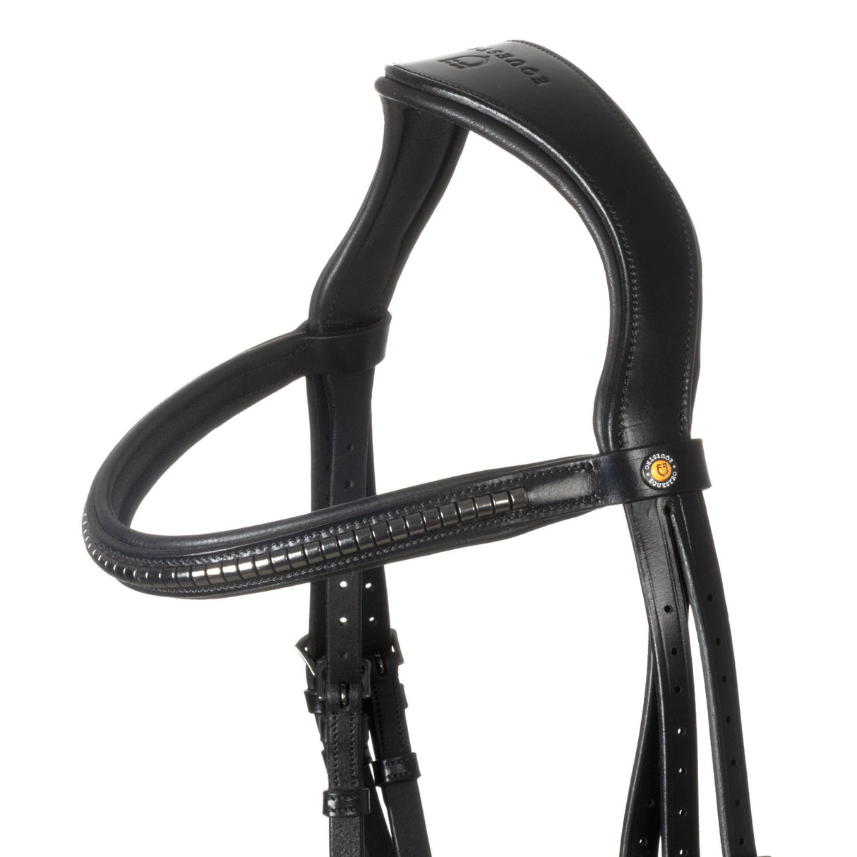 Leather bridle with black clincher