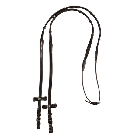 Leather solid grip reins with stoppers