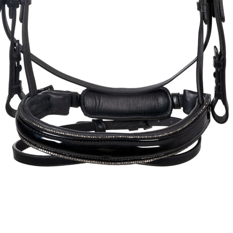 English bridle in polished leather with rhinestones