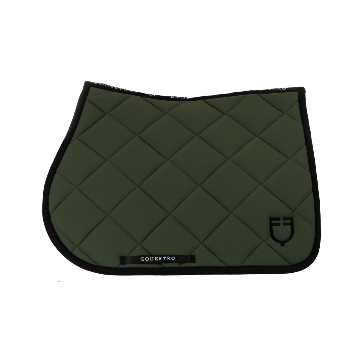 Equestro Jumping Saddle Pad With Embroidered Logo Black Line Edition