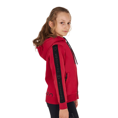 Equestro Girls' Full Zip Sweatshirt Inner Fleece #colour_burgundy