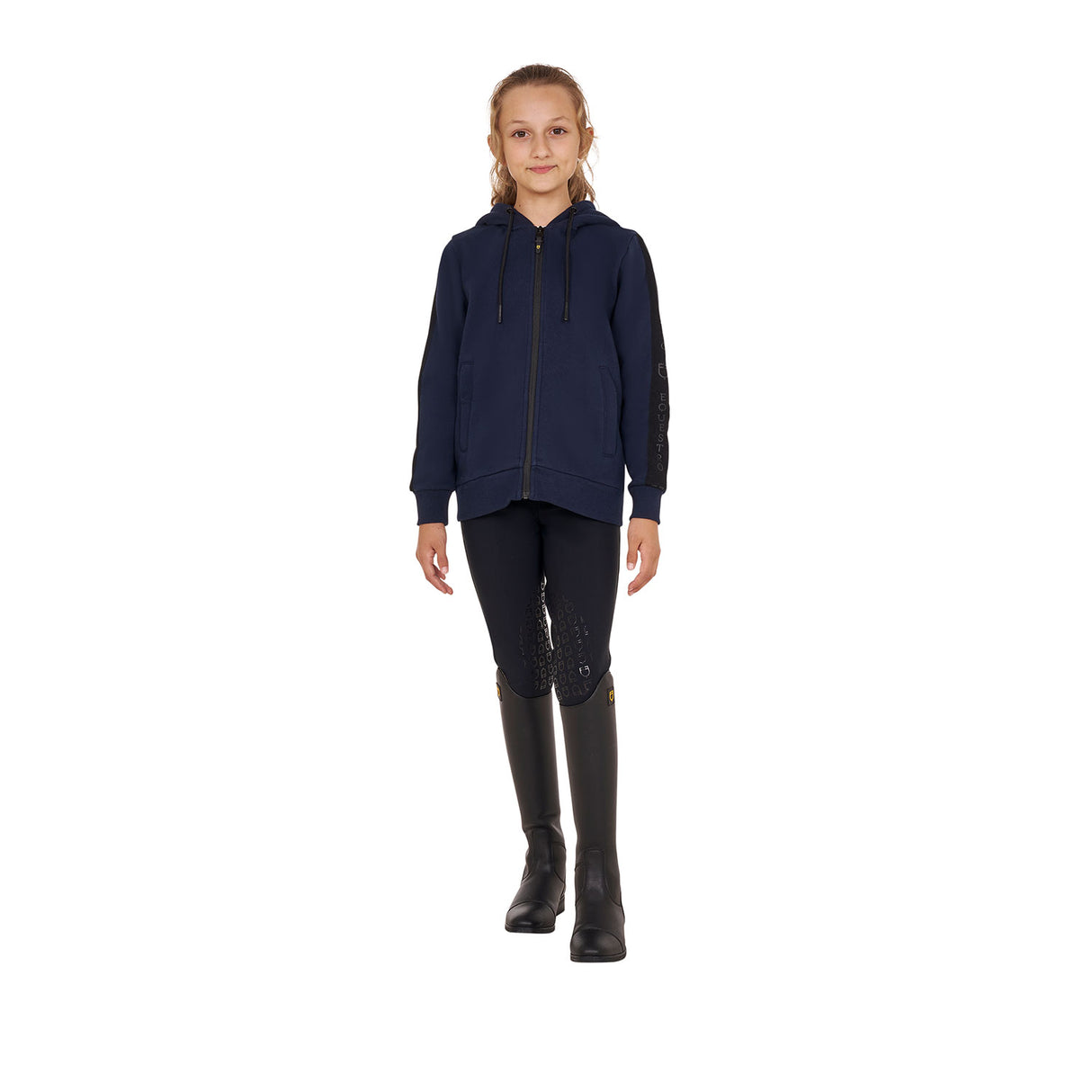 Equestro Girls' Full Zip Sweatshirt Inner Fleece #colour_blue