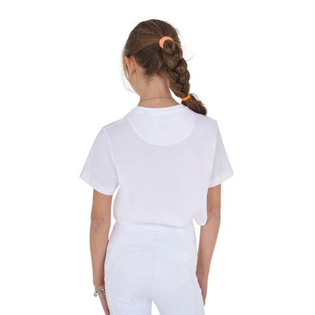 Equestro Girls' Jumping Horse Club Cotton T-Shirt #colour_white