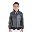 Equestro Kids' Windproof Zip Hooded Raincoat #colour_grey