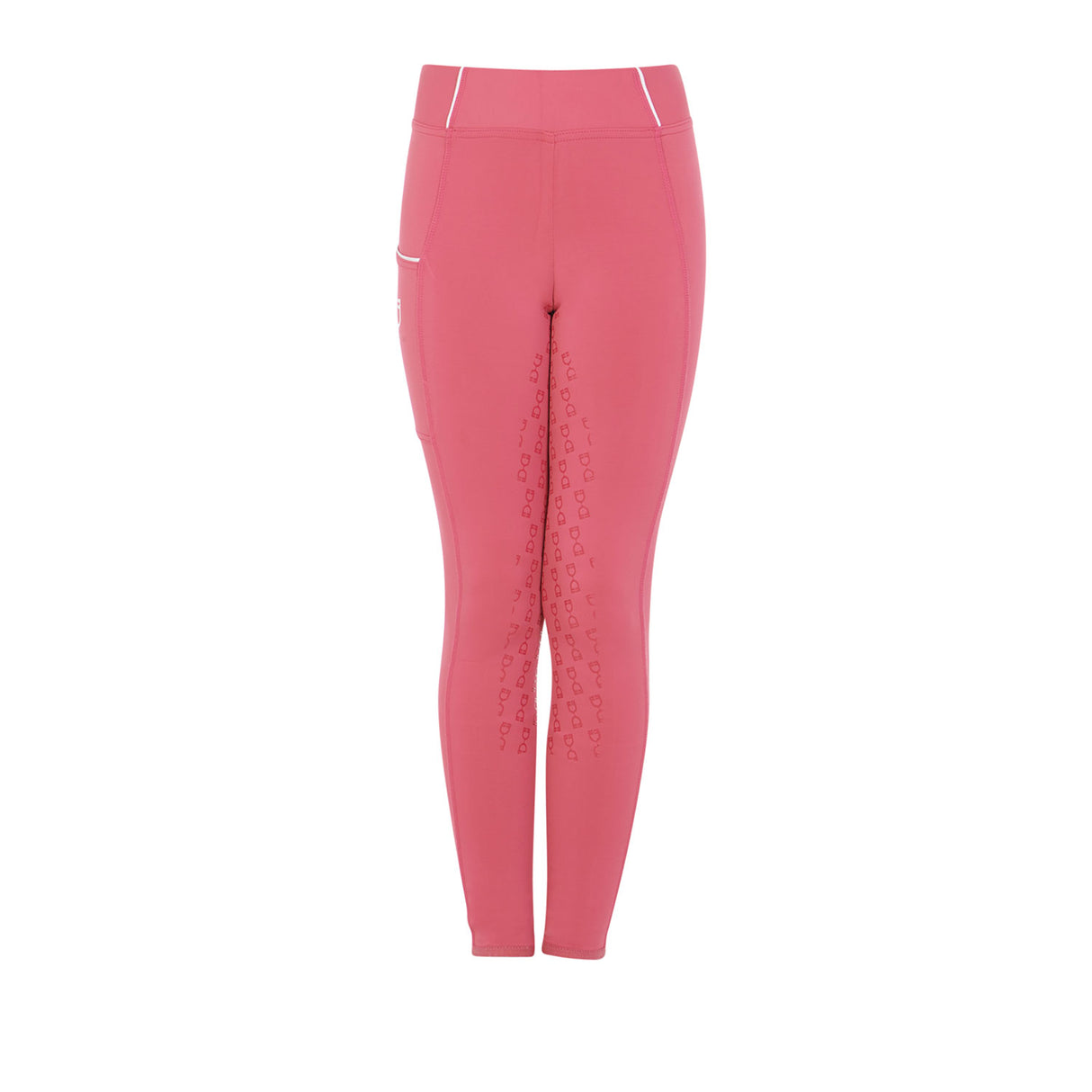 Equestro Girls' Slim Fit Grip Leggings With Logo #colour_fucsia 