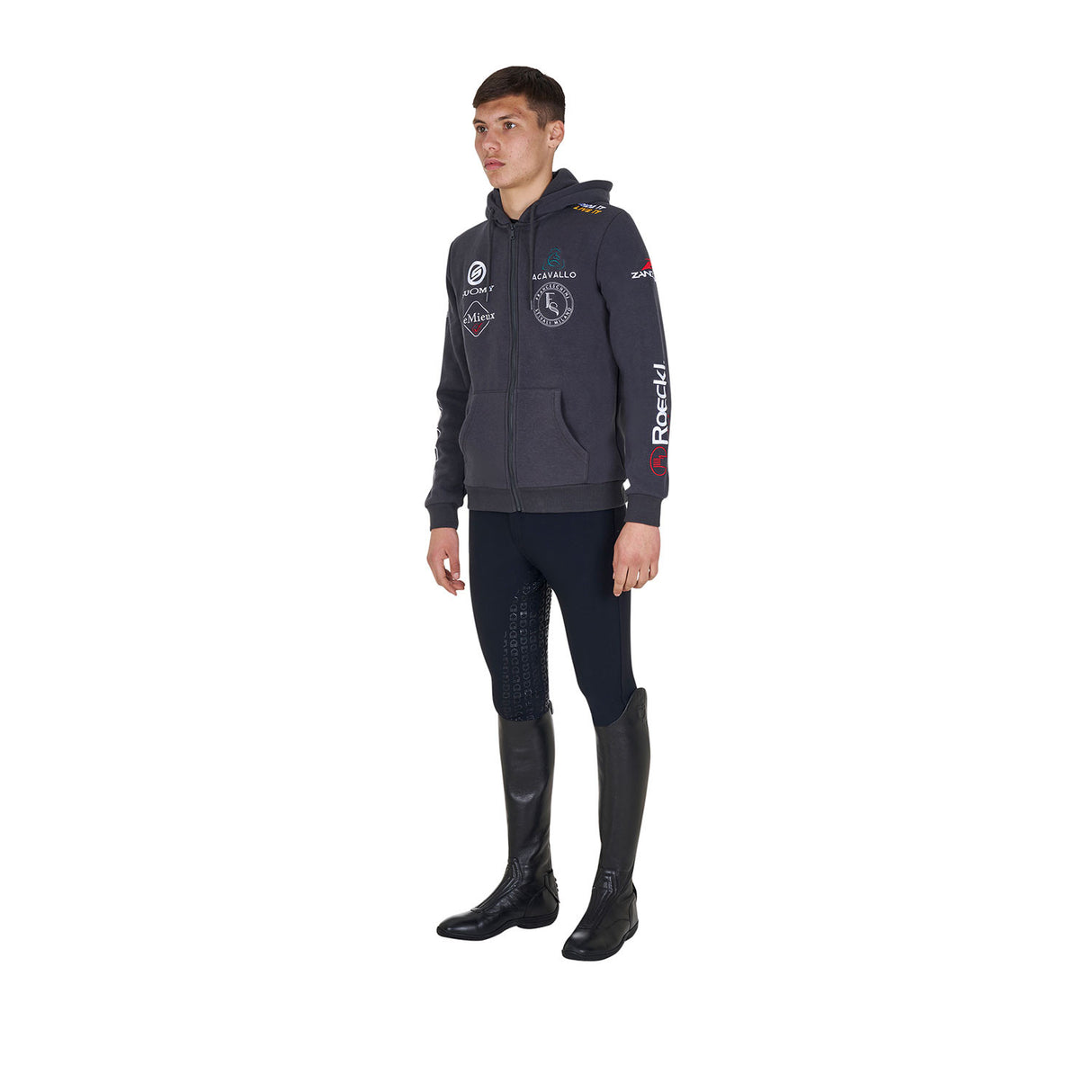 Men's sweatshirt with multi-logo hood