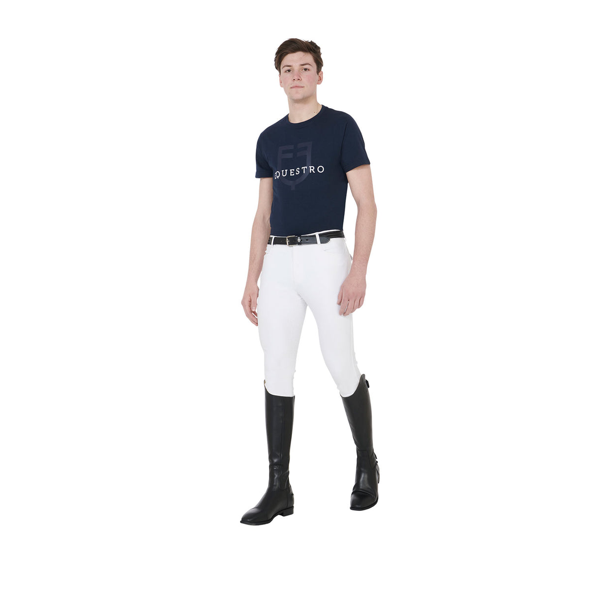 Equestro Men's Slim Fit T-Shirt With Logo On The Chest #colour_blue