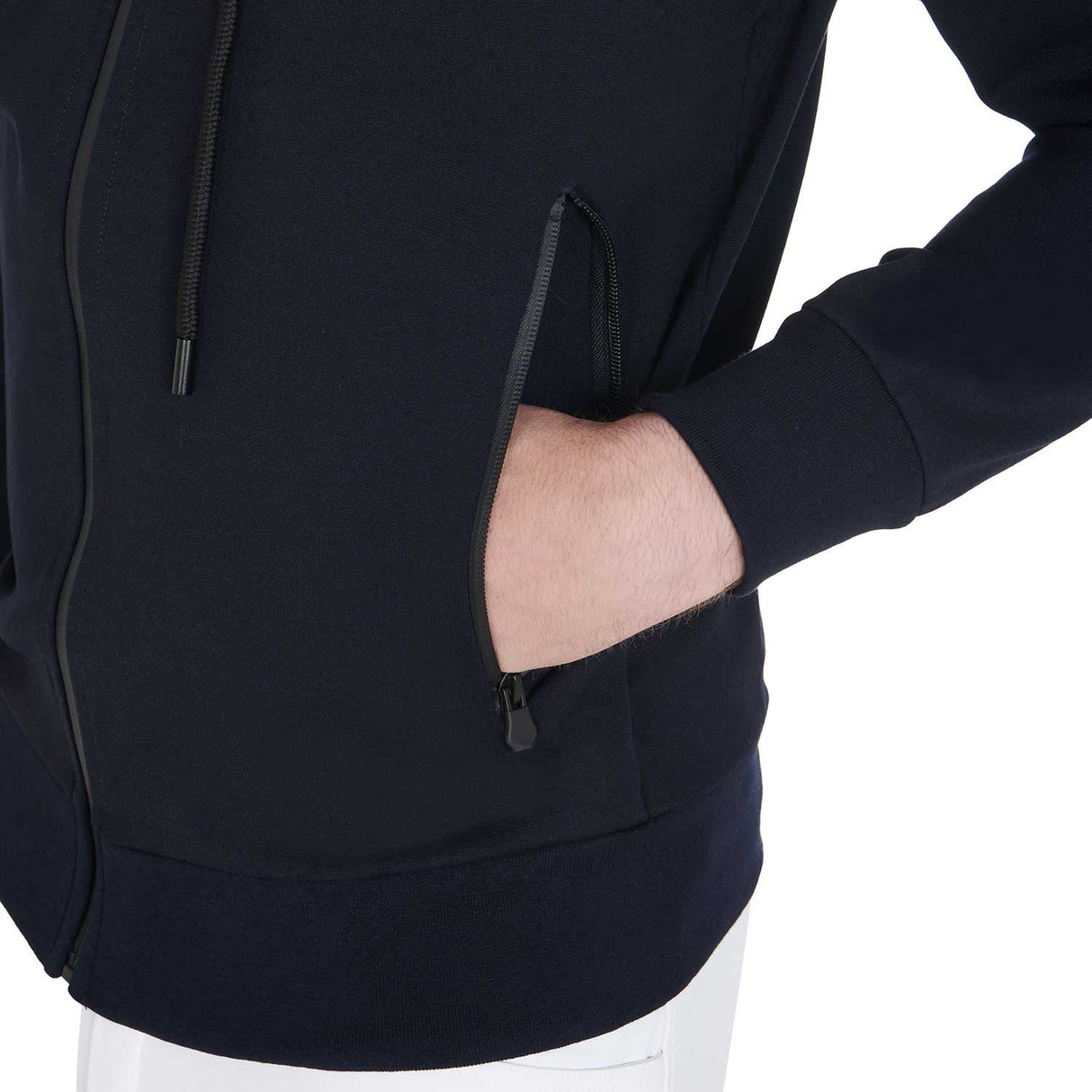 Equestro Men's Full Zip Interlock Sweatshirt #colour_blue