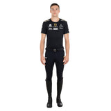 Equestro Men's Multi Logo T-Shirt Technical Fabric #colour_black