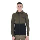 Equestro Men's Hooded Sweatshirt With Fleece Inside #colour_green