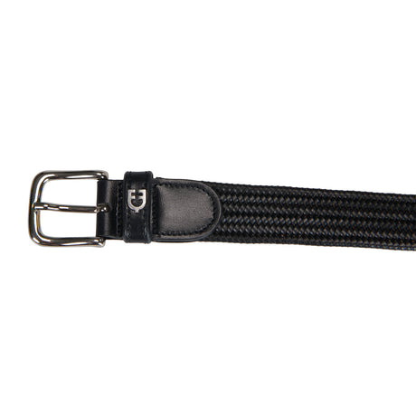 Equestro Elastic Leather Belt #colour_black