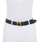 Equestro Leather Logo Belt With Logoed Buckle