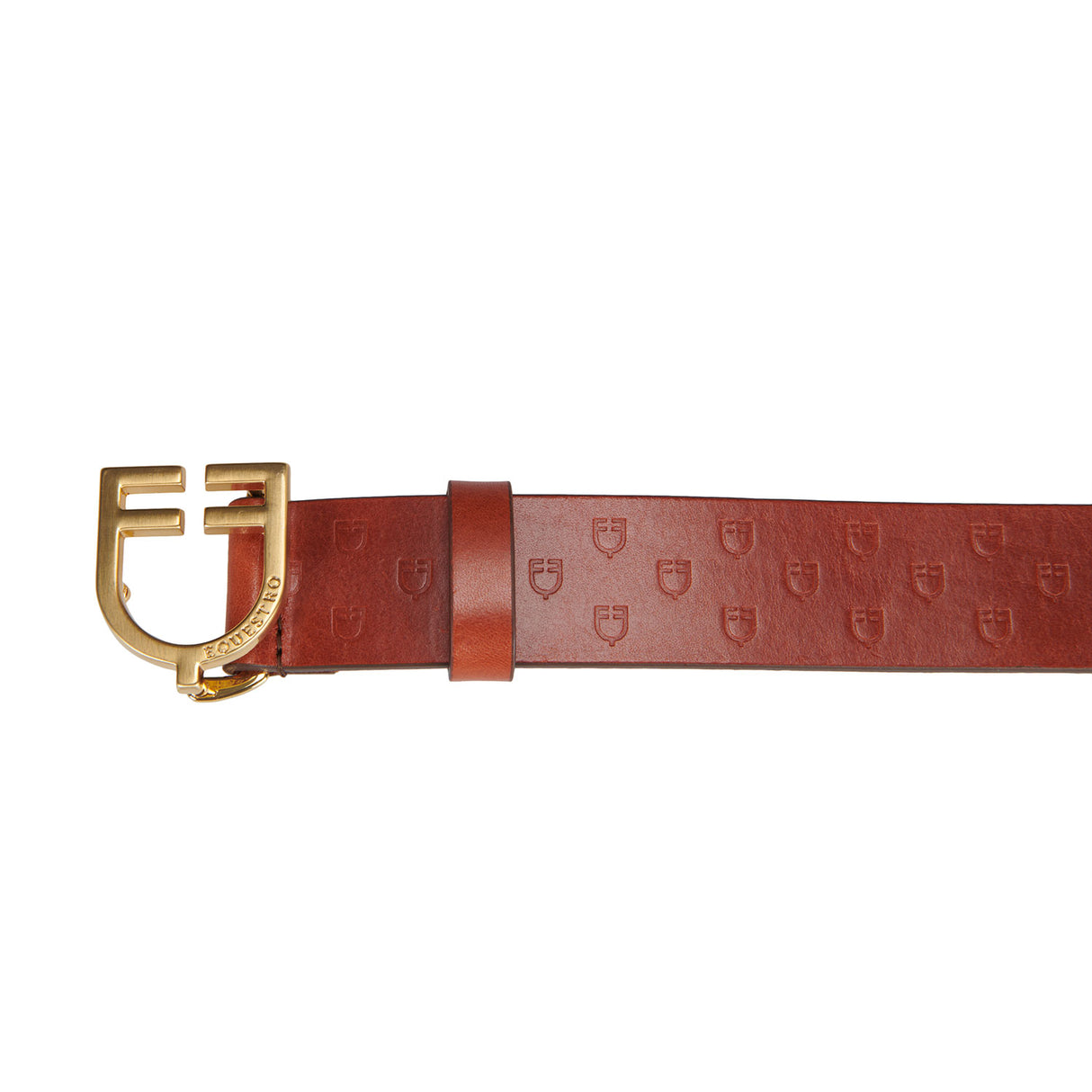 Equestro Leather Logo Belt With Logoed Buckle