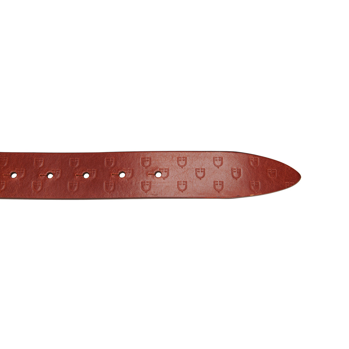 Equestro Leather Logo Belt With Logoed Buckle