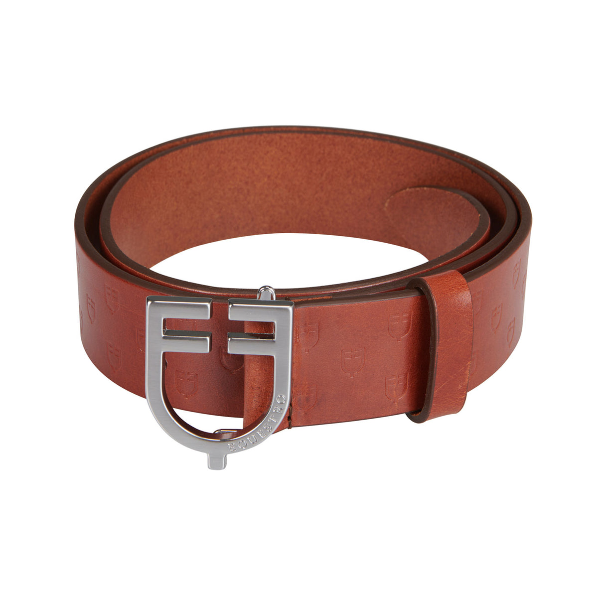 Equestro Leather Logo Belt With Logoed Buckle