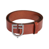 Equestro Leather Logo Belt With Logoed Buckle