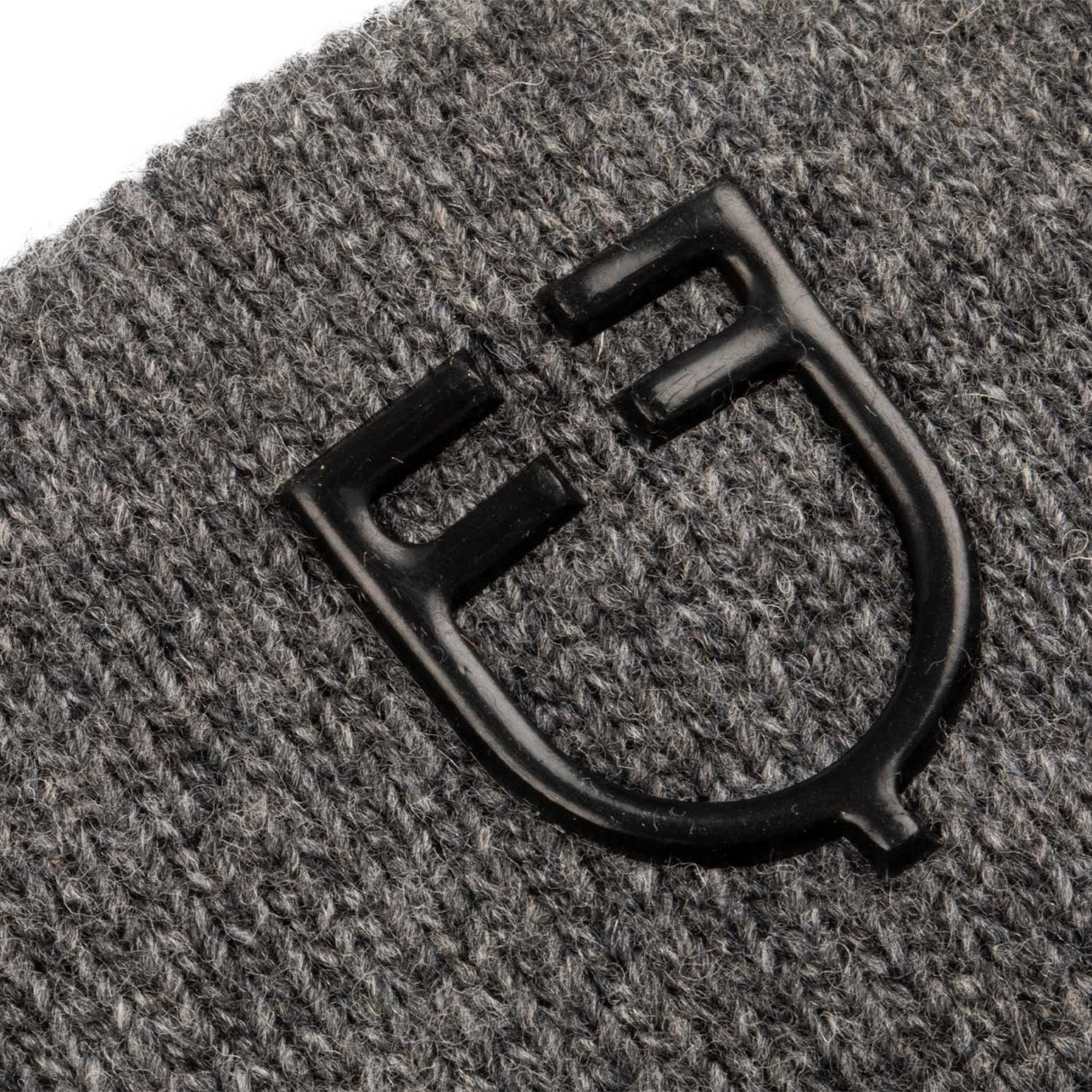 Equestro Unisex Ribbed Wool Earmuff Headband With Logo #colour_grey