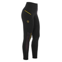 Equestro Women's Slim Fit Leggings with Micro Mesh Inserts #colour_black