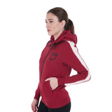Equestro Women's Hooded Sweatshirt With Front Zip