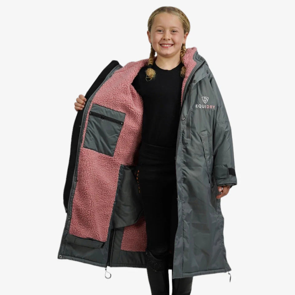 EQUIDRY Children's Thick Fleece Evolution #colour_grey-pale-pink