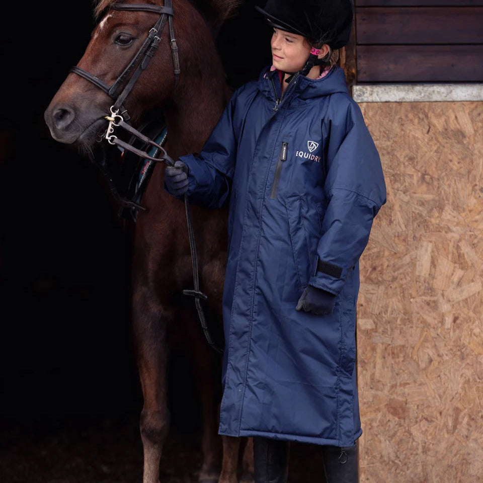 EQUIDRY Children's Thick Fleece Evolution #colour_navy-pale-pink